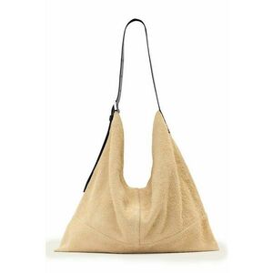 Geanta hobo de piele intoarsa - Maro camel imagine