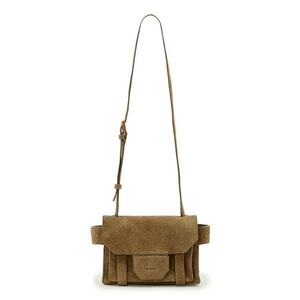 Geanta crossbody de piele intoarsa - Caramel imagine