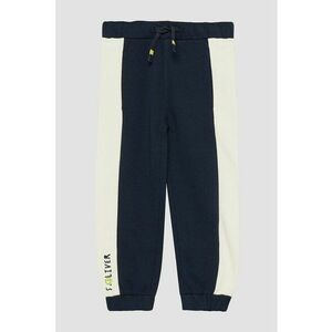 Pantaloni de trening cu model in doua tonuri - Alb/Bleumarin imagine