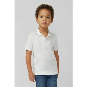 Tricou polo din material pique cu logo discret - Alb/Bleumarin imagine