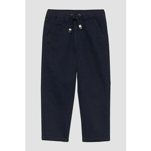 Pantaloni din amestec de bumbac cu model uni - Albastru ultramarin imagine