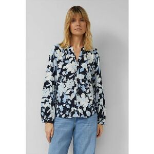 Bluza tunica cu model floral - Albastru pastel/Alb murdar/Bleumarin imagine