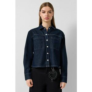 Jacheta lejera de denim cu buzunare pe piept - Bleumarin imagine