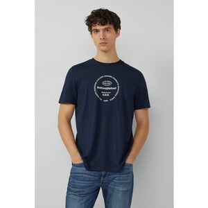 Tricou de bumbac cu text - Albastru inchis imagine