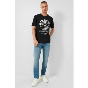 Tricou regular fit cu imprimeu tematic - Negru/Alb optic imagine