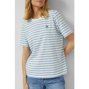 Tricou de bumbac in dungi - Albastru pastel imagine