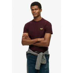 Tricou din bumbac cu decolteu la baza gatului so logo brodat - Maro cognac imagine