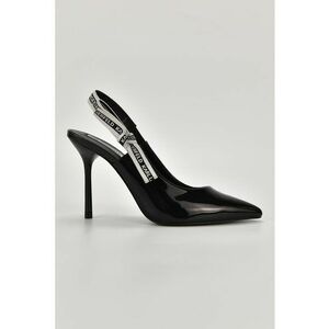 Pantofi stiletto slingback de piele - Negru imagine