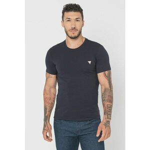 Tricou slim-fit cu decolteu la baza gatului - Albastru ultramarin imagine