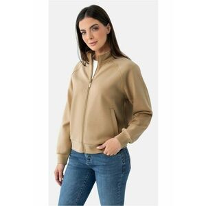 Bluza de trening cu fermoar - cu guler inalt - B-Elia - camel - Bej imagine
