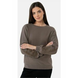 Bluza de trening cu maneci si model floral - Comfort Fit - B-Sepia - maro - Maro imagine