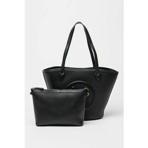 Set de geanta shopper din piele ecologica si etui - Negru imagine