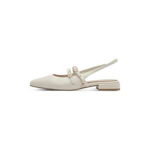 Balerini slingback din piele ecologica cu catarama - Alb murdar imagine