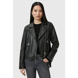 Jacheta biker din piele Dalby - Negru/Argintiu imagine
