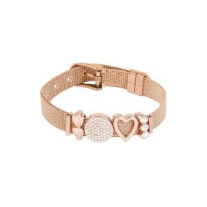 Bratara cu cristale zirconia si model plasa - Auriu rose imagine