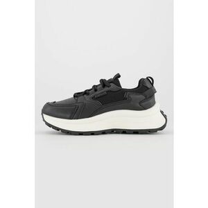 Pantofi sport wedge cu garnituri de piele ecologica - Negru imagine