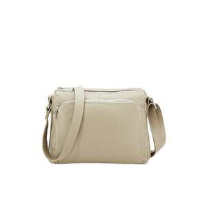 Geanta din piele naturala bej inchis Camelia 124 17693 - Bej imagine