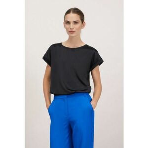 Tricou cu partea frontala din satin - Onyx Black imagine