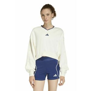 Bluza de trening cu croiala crop si decolteu in V Stadium - Crem/Bleumarin imagine
