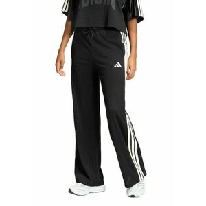 Pantaloni de trening cu croiala dreapta si slituri laterale cu capse - Negru imagine