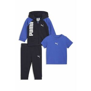 Set de trening cu fermoar - tricou si imprimeu logo - 3 piese - Albastru ultramarin/Albastru royal imagine