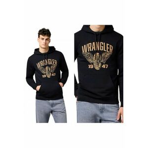 Hanorac Barbati - Americana Hoodie - Regular Fit - Design Clasic - Cu Logo - Maneci Lungi - Cu Gluga - Bumbac - Negru - Negru imagine
