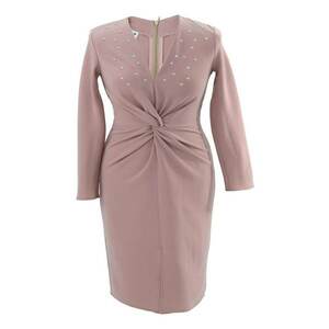 Rochie pe corp cu perle JADE - Roz pudrat imagine