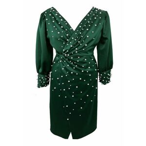 Rochie midi cu perle AMINA - Verde imagine