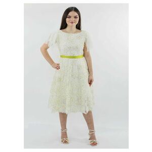 Rochie midi din broderie alb unt CRISYA imagine