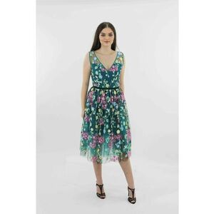 Rochie de seara midi din broderie colorata MIRU imagine