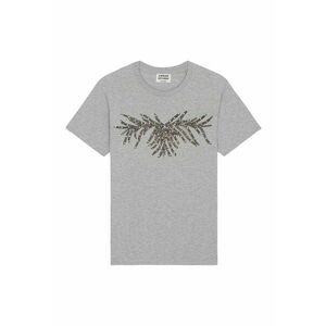 Tricou din bumbac organic cu aplicatii - Gri imagine