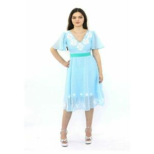 Rochie midi din poplin FRANCINE - Albastru deschis imagine