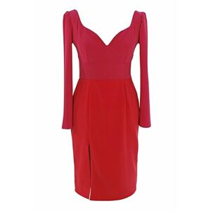 Rochie midi cu model colorblock - Fucsia/Rosu vermillion imagine