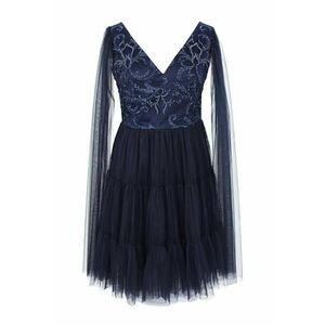Rochie stratificata din tul cu broderie - Bleumarin imagine