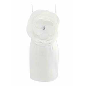 Rochie mini cu aplicatie florala - Alb murdar imagine