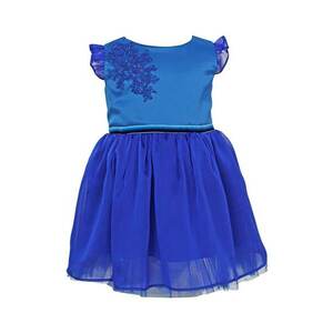 Rochie evazata cu segment de satin Zoey - Albastru royal imagine
