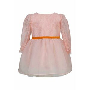 Rochie cu croiala in A si insertii de dantela Emery - Roz imagine