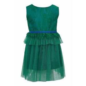 Rochie evazata cu strat exterior de tul Callie - Verde englez imagine