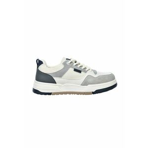 Pantofi sport low-cut cu segment frontal cu perforatii - Alb/Gri deschis imagine