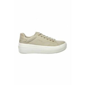Pantofi sport din piele ecologica cu talpa flatform - Bej deschis imagine