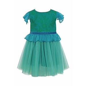 Rochie cu insertii de volane Eloise - Turcoaz imagine
