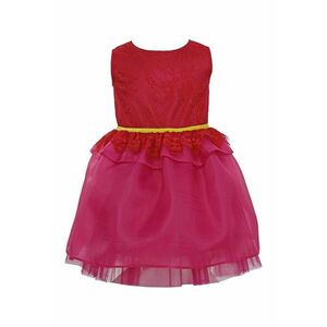 Rochie evazata cu segment de dantela Jane - Rosu/Fucsia imagine