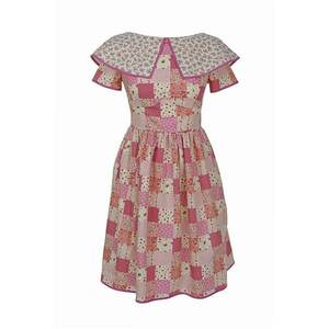 Rochie evazata cu imprimeuri variate Rowana - Roz/Bej deschis imagine
