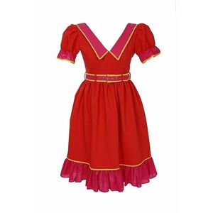 Rochie midi cu guler Chelsea - Rosu/Galben/Roz imagine