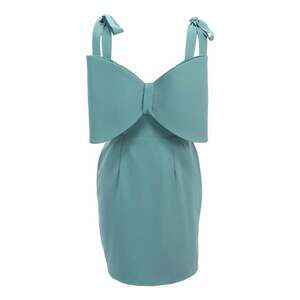 Rochie cambrata cu funda - Albastru imagine