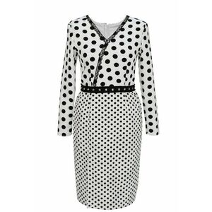 Rochie bodycon cu buline Kaliope - Alb/Negru imagine