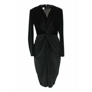 Rochie cambrata cu model rasucit - Negru imagine