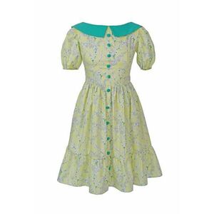 Rochie evazata cu imprimeu floral Stephanie - Verde/Galben imagine