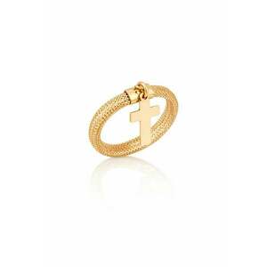 Inel Elastic din Aur Galben de 14K cu Cruciulita imagine