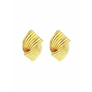 Cercei aurii - din otel inoxidabil - suflati cu aur 18k - forma evantai - Kira C2 imagine
